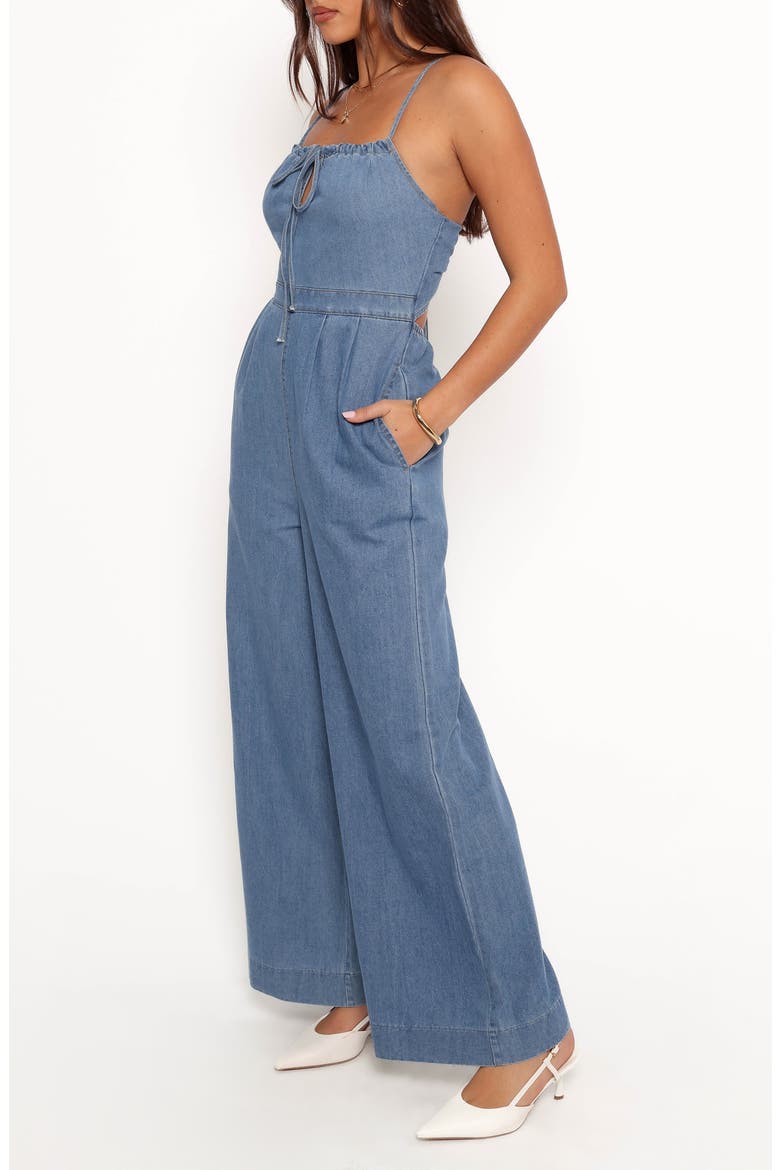 Alliah Wide Leg Denim Jumpsuit, Alternate, color, MEDIUM DENIM