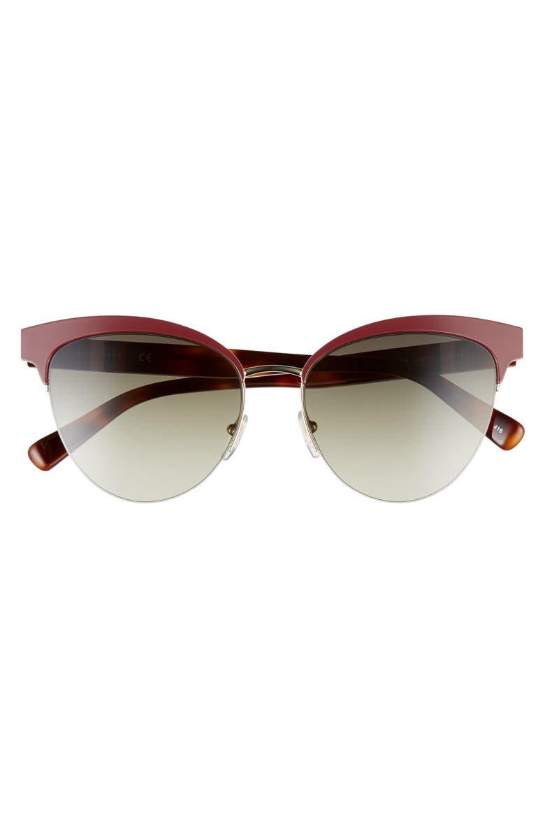 Heritage Stripes 55mm Cat Eye Sunglasses, Alternate, color, WINE