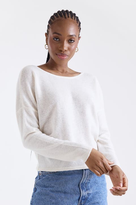 Leyla Low Back 100% Cashmere Sweater