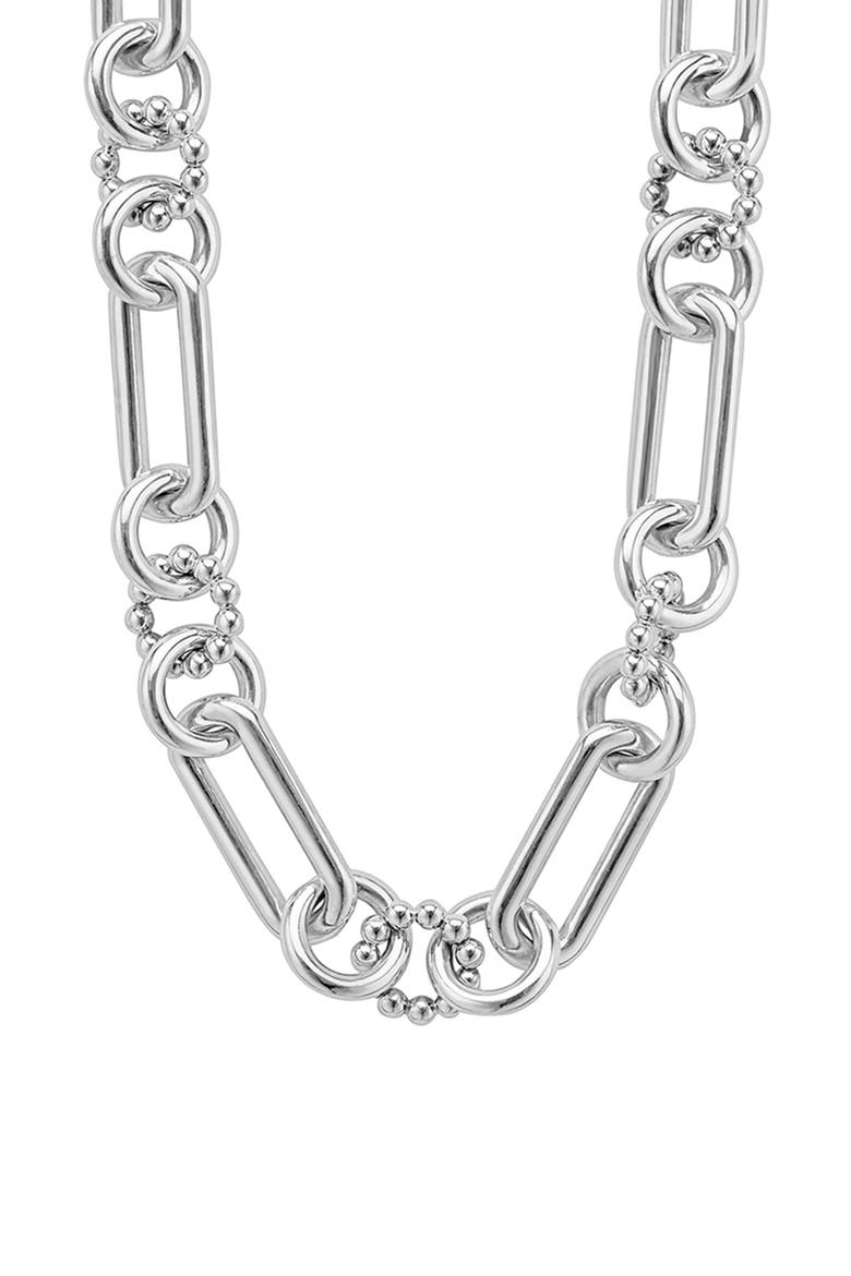 Large Sterling Silver Caviar Link Necklace video