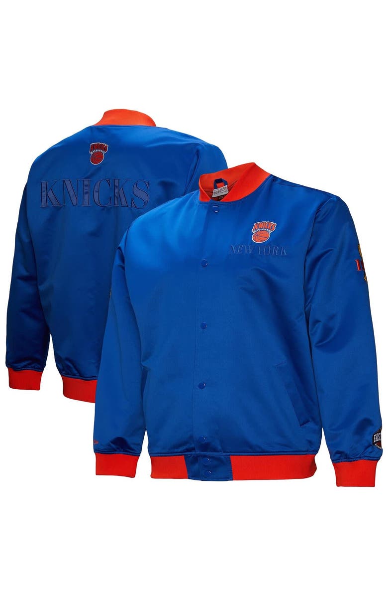 Mitchell & Ness Men's Mitchell & Ness Blue New York Knicks Hardwood Classics Team OG 3.0 Lightweight Satin Full-Snap Jacket, Main, color, Blue