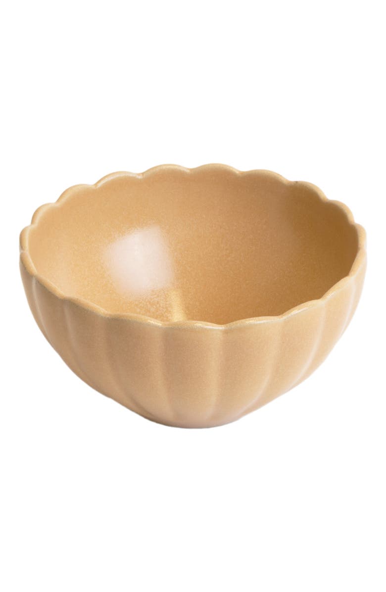 LEMIEUX ET CIE Dhalia Stoneware 4-Piece Bowl Set, Main, color, Camel
