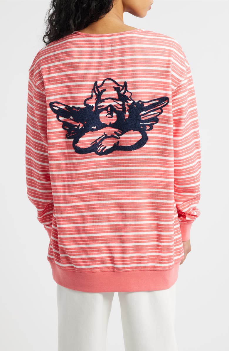 BOYS LIE Sweet As Candy Stripe Cotton Blend Crewneck Top, Alternate, color, Red Multi