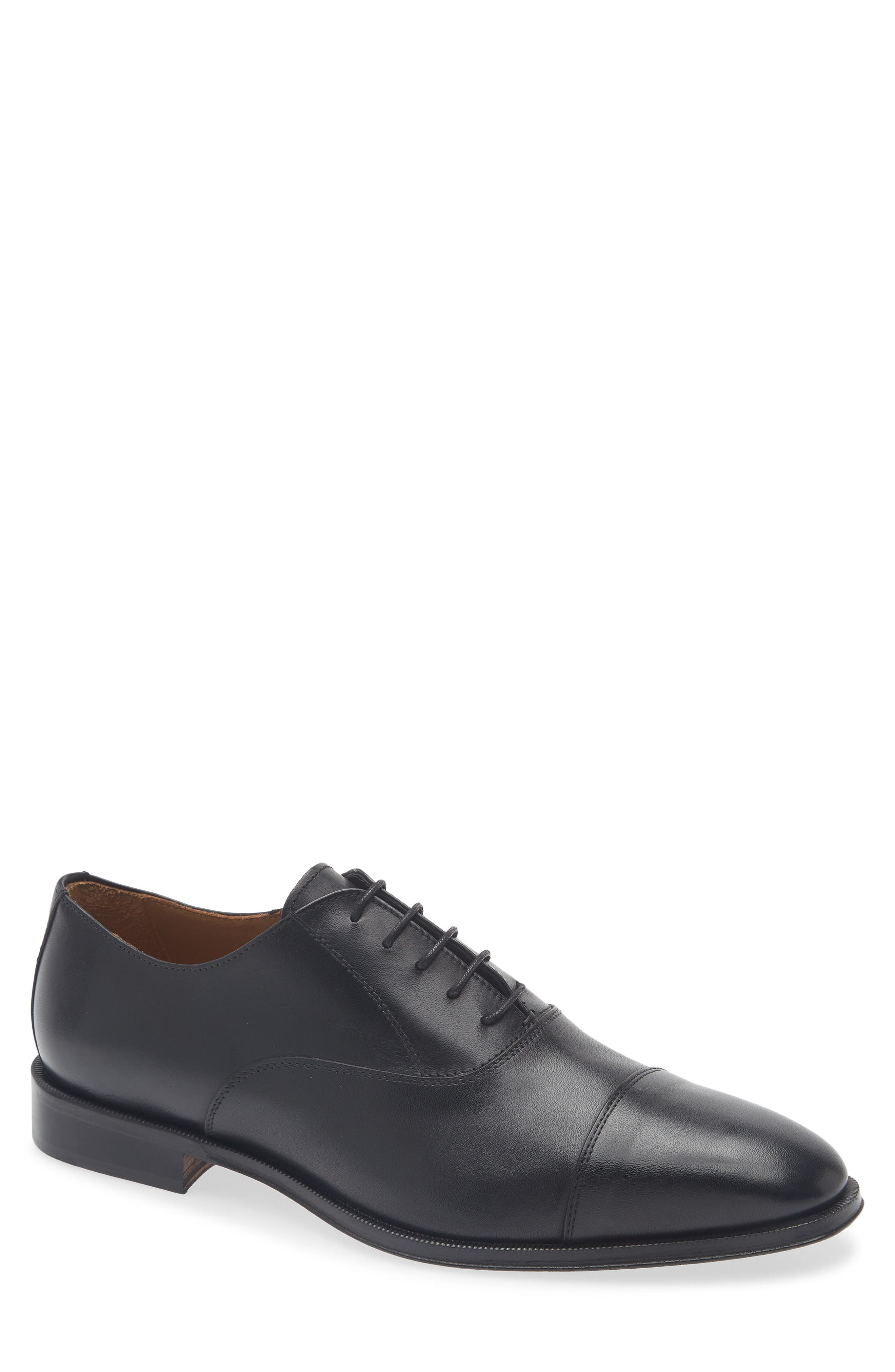 Merlin Leather Oxford, Main, color, CRUST PAOLO BLACK