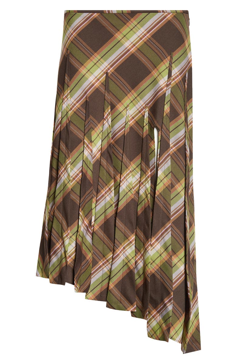 Collina Strada Long Drizzle Tapenade Plaid Cotton Flannel Skirt, Alternate, color, Tapenade Plaid
