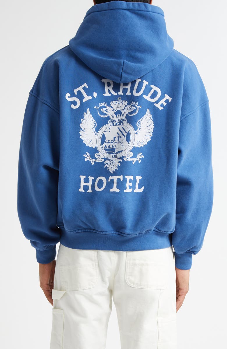 Rhude St. Rhude Seal Fleece Graphic Hoodie, Alternate, color, Royal Blue 0605