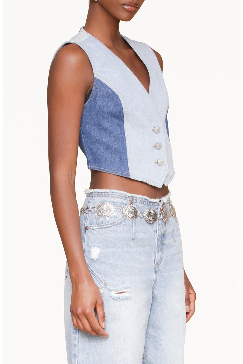 Colorblock Denim Vest, Alternate, color, TERRA LIGHT-MEDIUM BLUE WASH