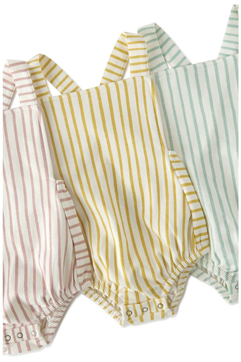 Crisscross Organic Cotton Bodysuit, Alternate, color, STRIPES AWAY INK BLUE