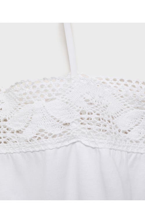 Mango Lace Edge Cotton Camisole In White