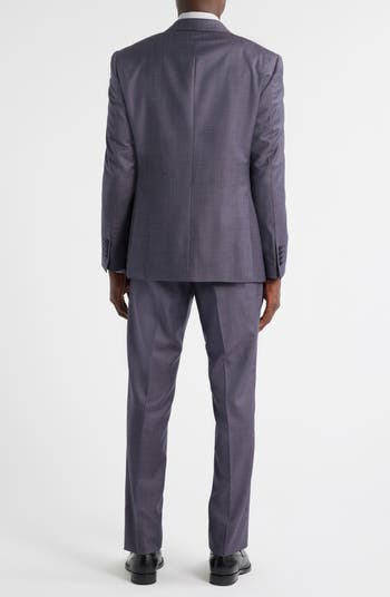 Emporio Armani G-Line Slim Fit Purple Microcheck Wool Suit | Nordstrom
