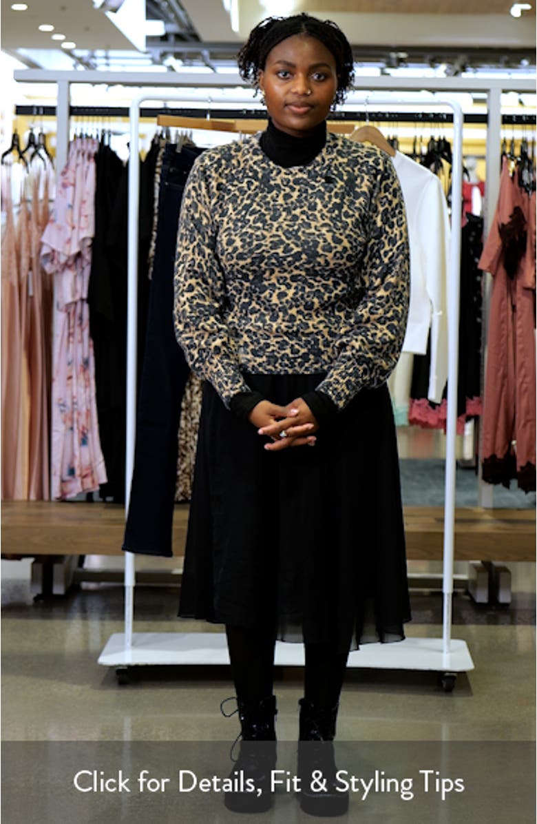 Alma Leopard Print Blouson Sleeve Sweater, sales video thumbnail