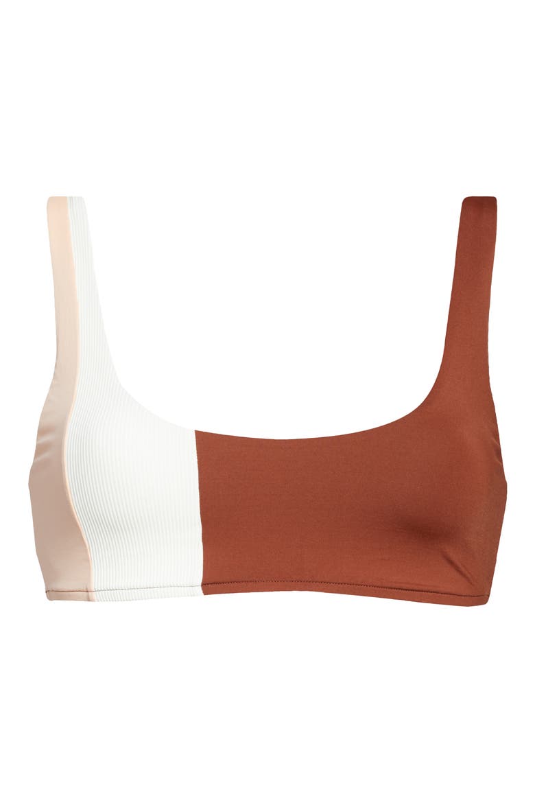 L Space Colorblock Bikini Top, Alternate, color, CREAM/ DESERT ROSE/ TOBACCO