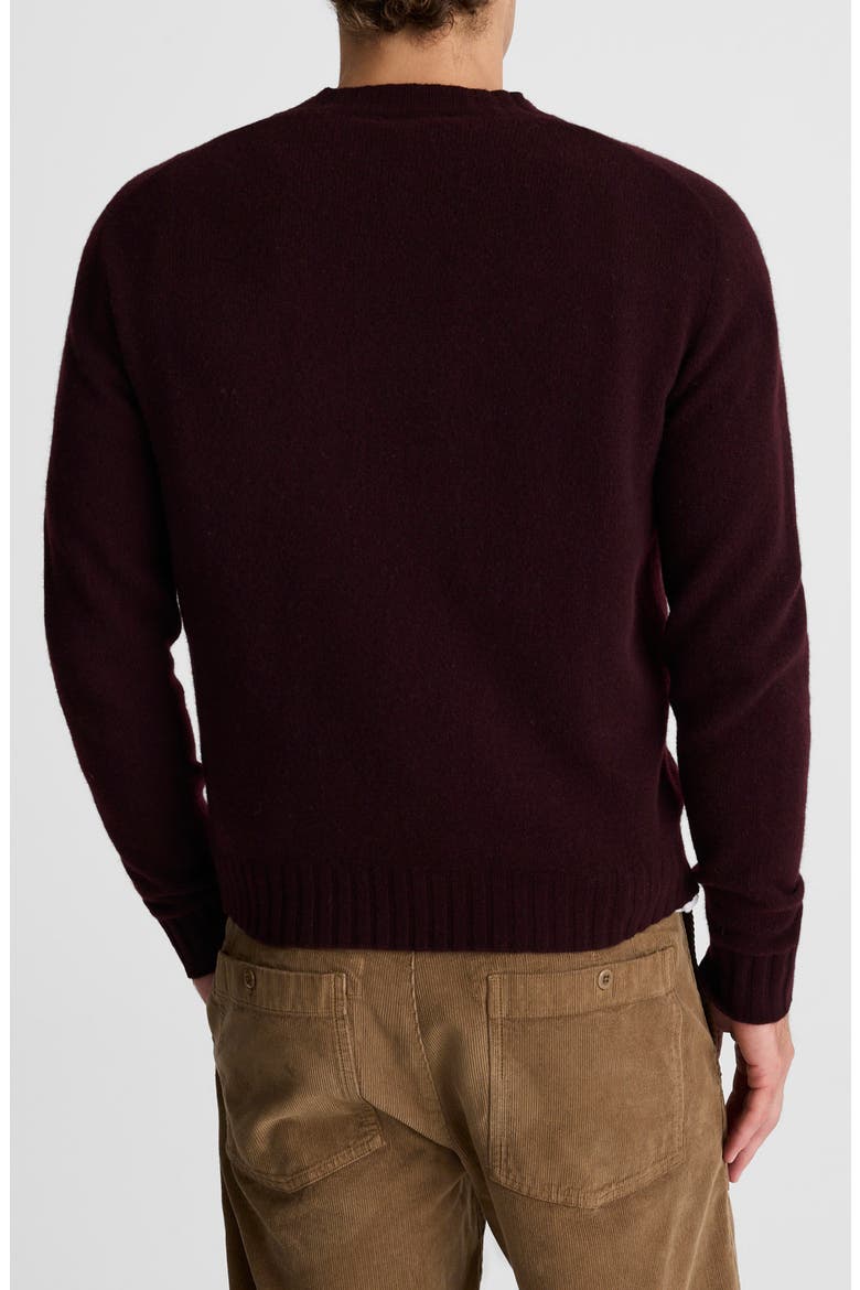Crewneck Heritage Merino Wool Sweater, Alternate, color, DEEP WINE