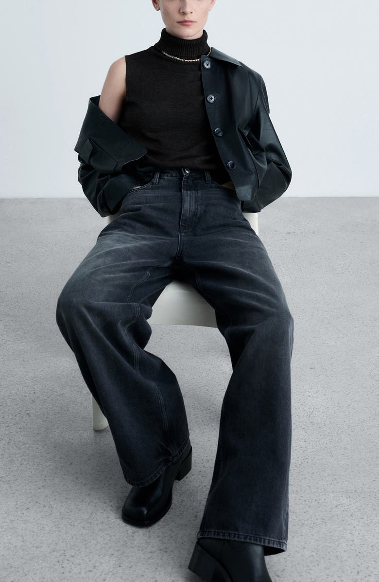 MANGO Sleeveless Turtleneck Sweater, Alternate, color, Dark Heather Grey