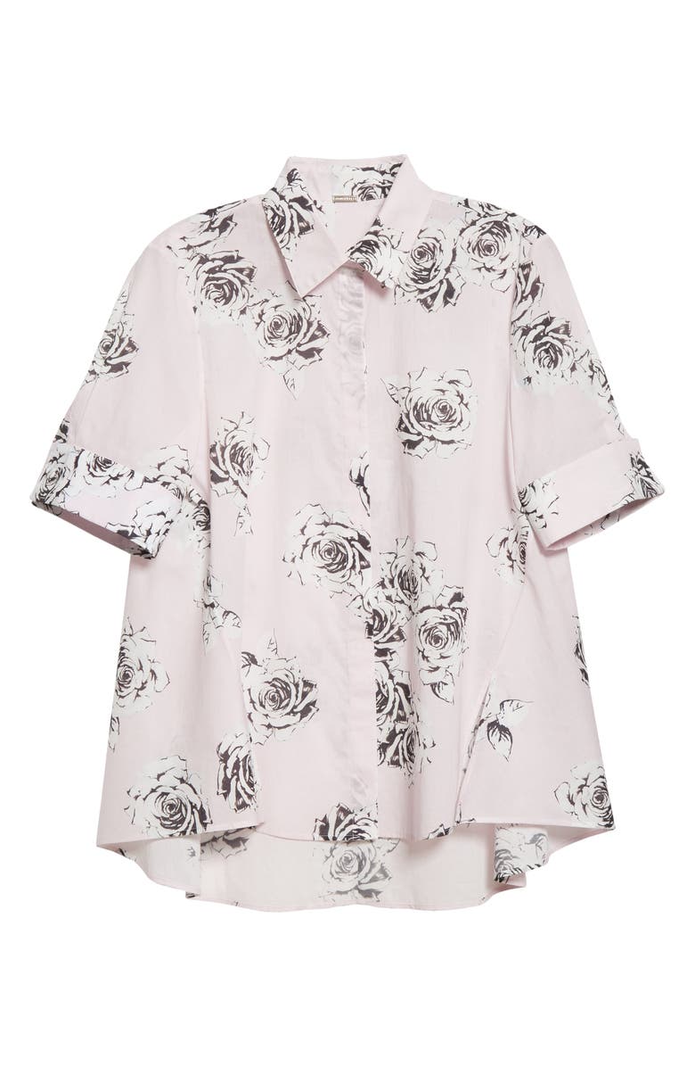 Adam Lippes Rose Print Cotton Voile Trapeze Top, Alternate, color, 