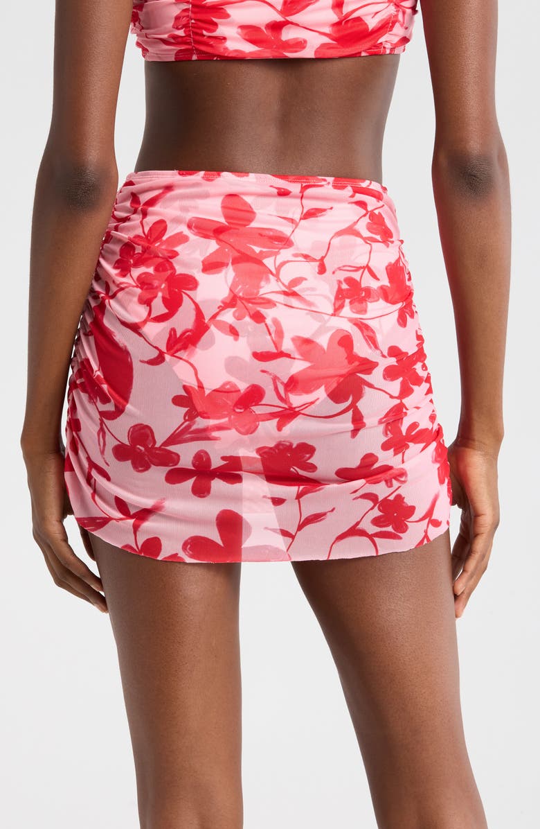 Hutch Tawnie Skirted Bikini Bottoms, Alternate, color, Lipstick Optimistic Floral