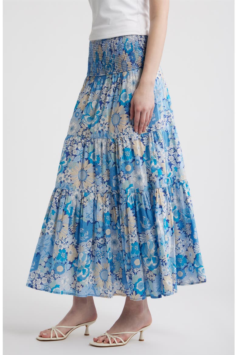 Izzy Print Smocked Waist Maxi Skirt, Alternate, color, SUMMERS IN THE SUN