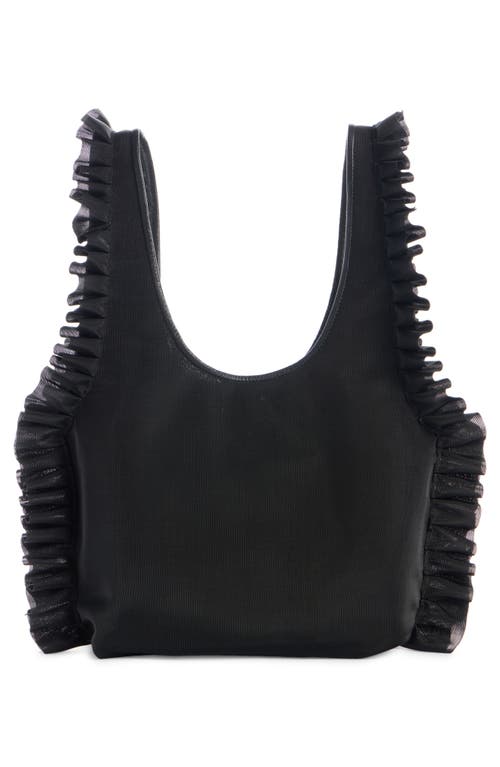 Shop Dries Van Noten Ruffle Detail Tote In Black