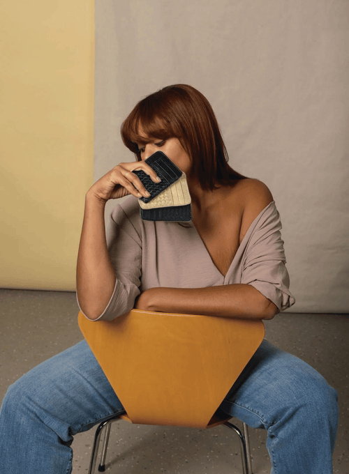 Deux Mains Slim Id Case In Beige