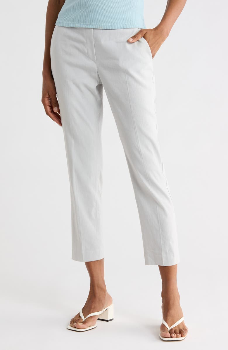 Theory Treeca Linen Blend Crop Pull-On Pants, Main, color, Lunar Rock