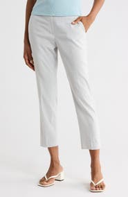 Theory Treeca Linen Blend Crop Pull-On Pants