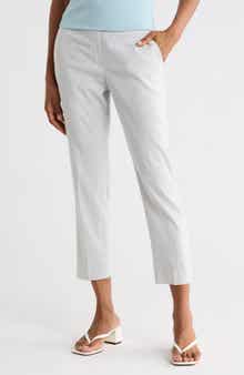 Theory Treeca Linen Blend Crop Pull-On Pants