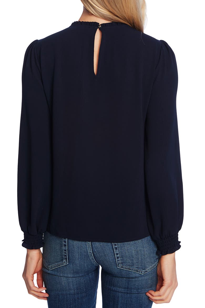 Pintucked Smock Cuff Chiffon Top, Alternate, color, NIGHT SHADE
