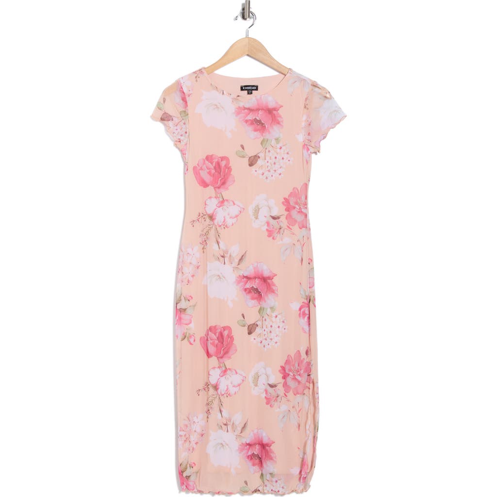 Bebe Power Mesh T-shirt Maxi Dress