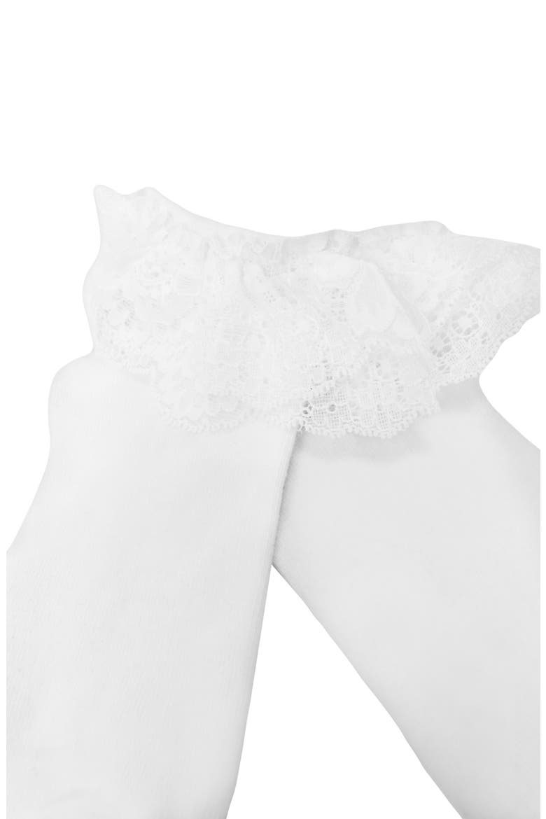 Lace frill socks, Alternate, color, White