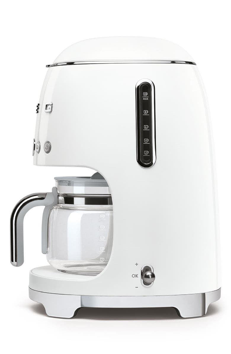 smeg '50s Retro Style 10-Cup Drip Coffeemaker, Alternate, color, White