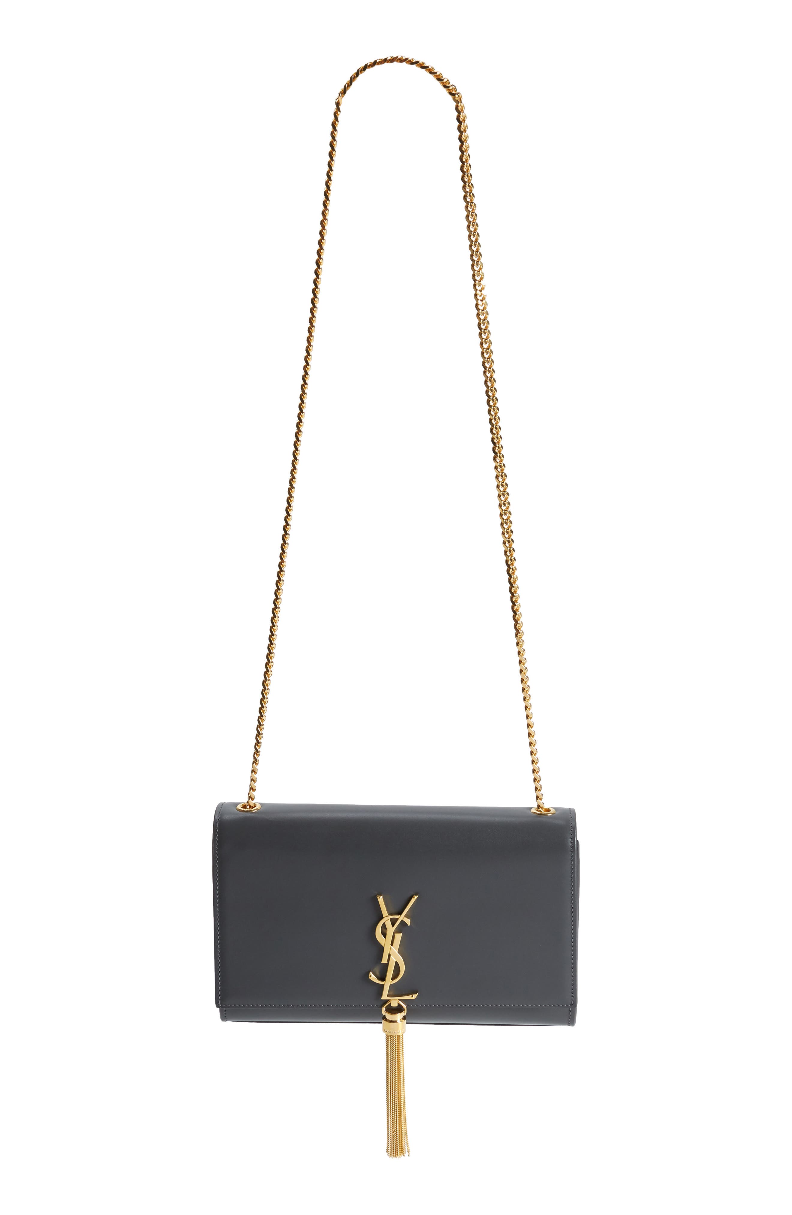 Saint Laurent Medium Kate Leather Shoulder Bag, Main, color, 