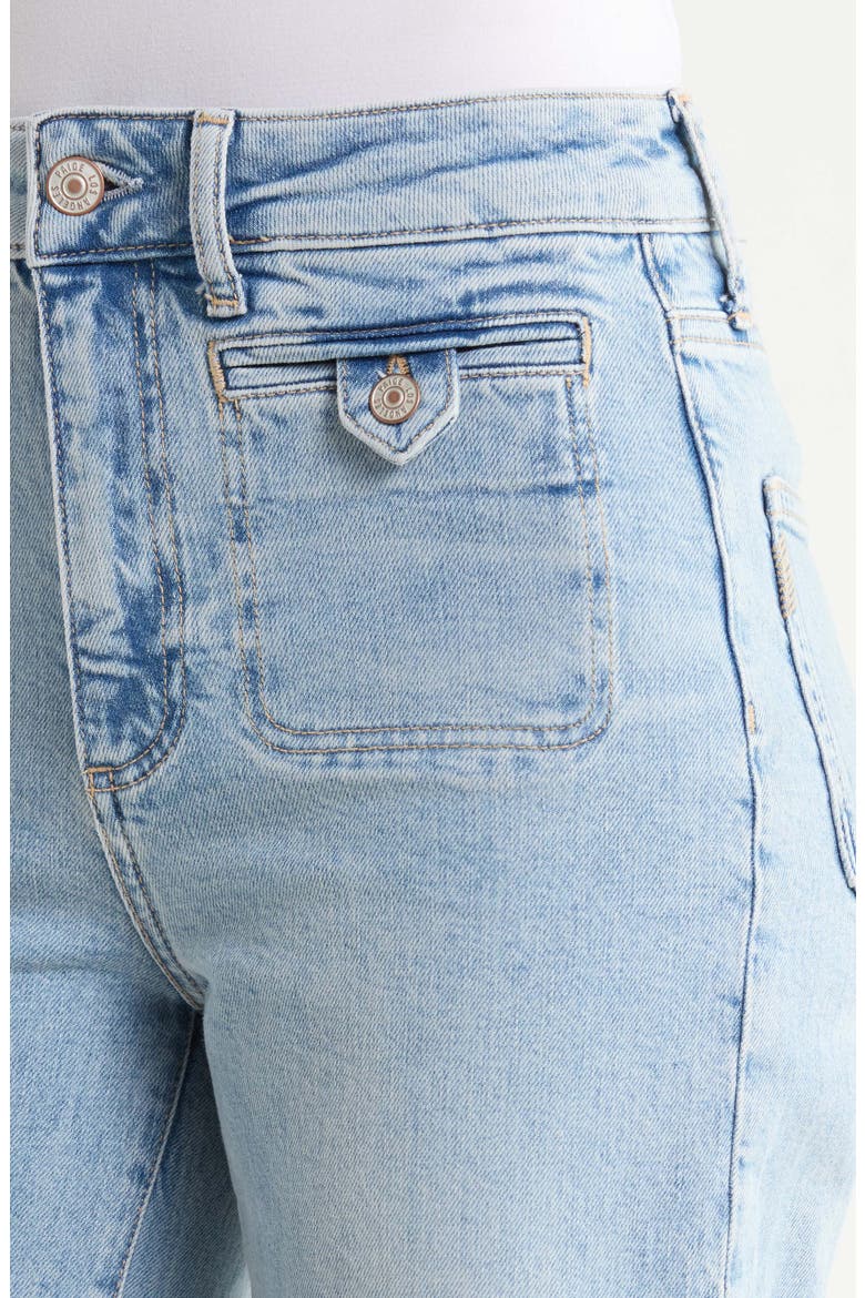 Anessa Button Pocket High Waist Raw Hem Wide Leg Jeans, Alternate, color, CANOGA