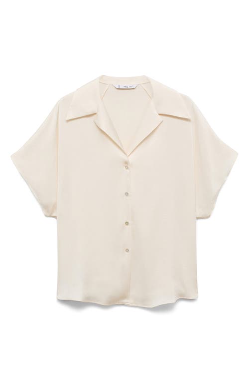 Mango Short Sleeve Satin Button-up Shirt