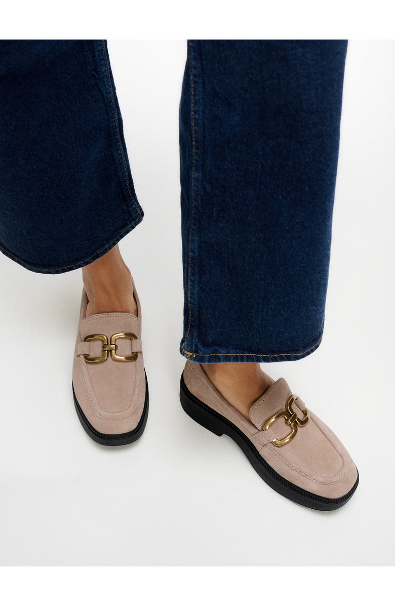 FitFlop F Luma Square Chain Loafers, Alternate, color, Classic Beige