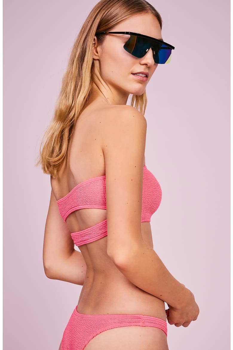 BOUND by Bond-Eye The Seeker Ribbed Bandeau Bikini Top, Alternate, color, BLACK