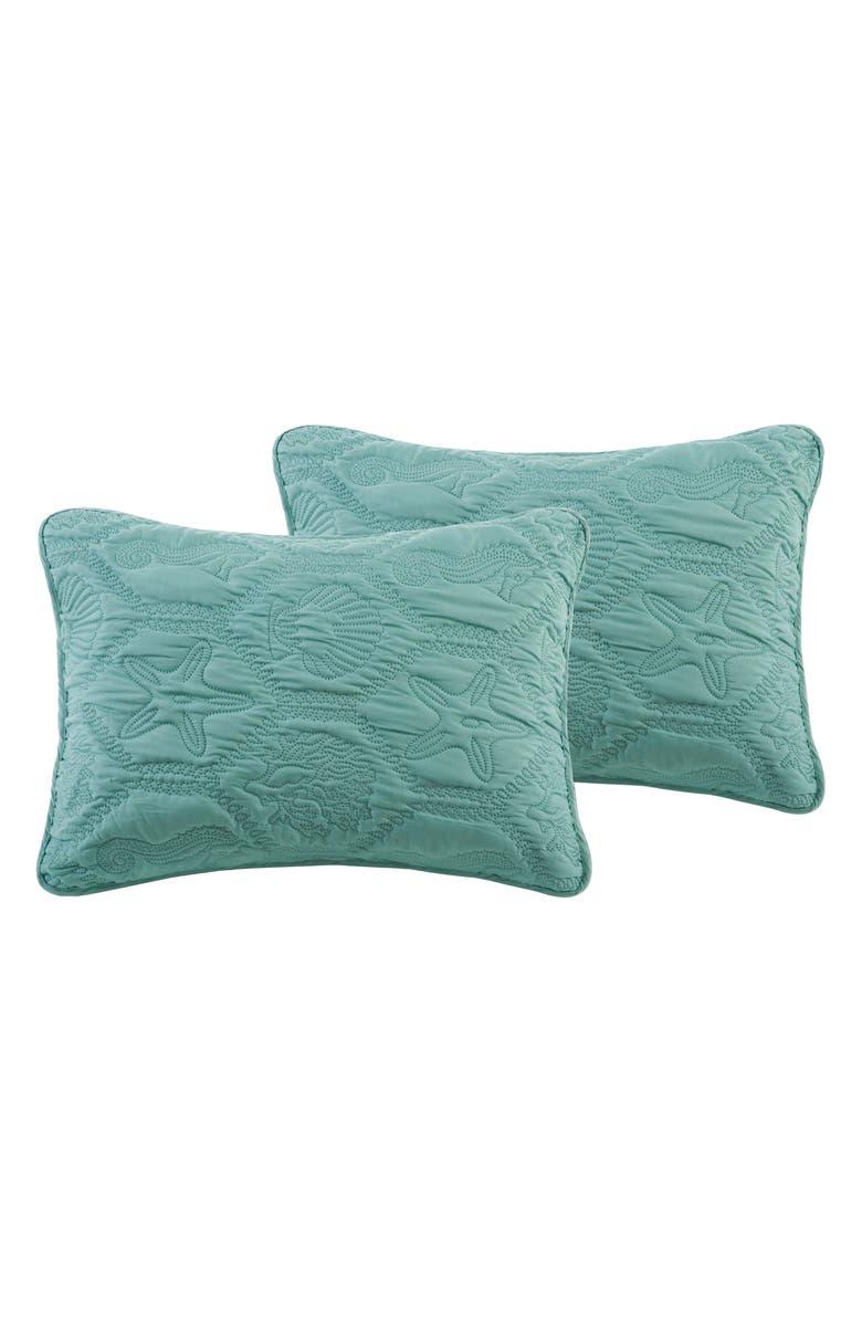 VCNY HOME Shore Embossed 3-Piece Quilt Set - King, Alternate, color, Blue Teal