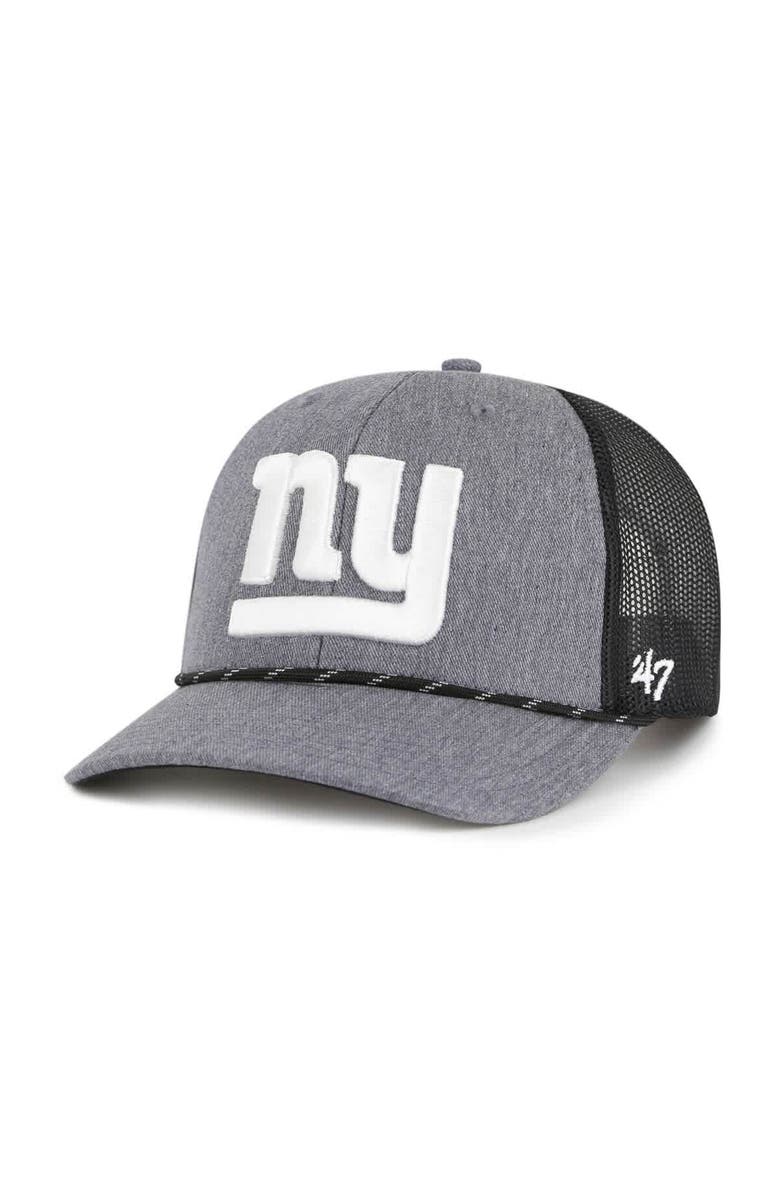 '47 Men's '47 Heather Charcoal New York Giants Carbon Rope Trucker Adjustable Hat, Main, color, Heather Charcoal
