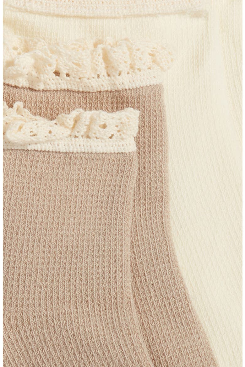 2-Pack Lace Trim Cotton Blend Socks, Alternate, color, BEIGE IVORY
