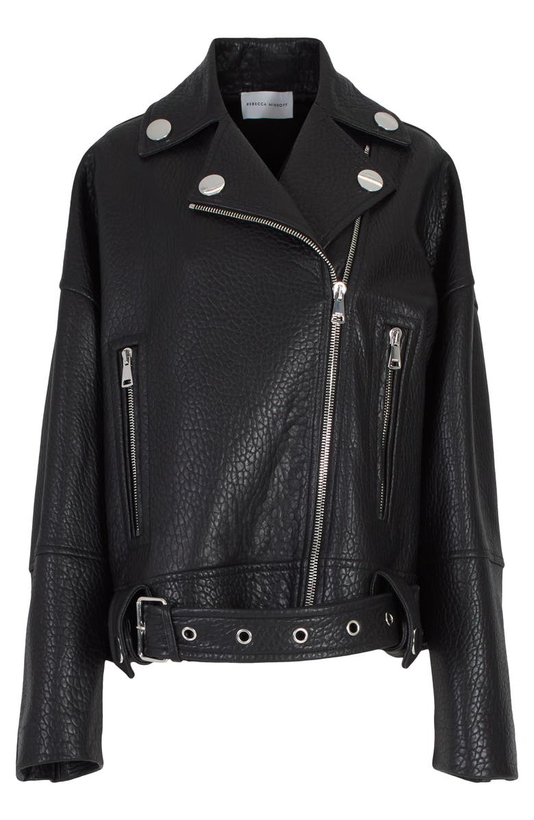 Rebecca Minkoff Stevie Leather Moto Jacket, Main, color, 
