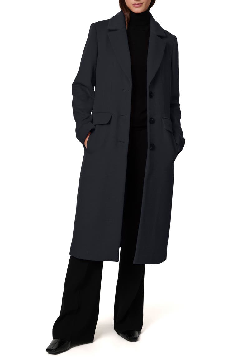 Structured Wool Blend Coat, Alternate, color, NAVY