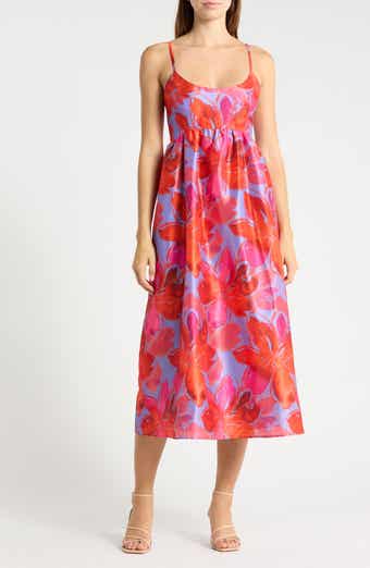 Brixton Floral Empire Waist Fit & Flare Midi Dress