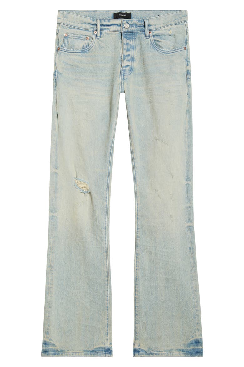 Ripped Knee Blowout Flare Jeans, Alternate, color, LIGHT INDIGO
