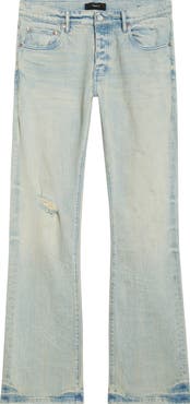 PURPLE BRAND Ripped Knee Blowout Flare Jeans