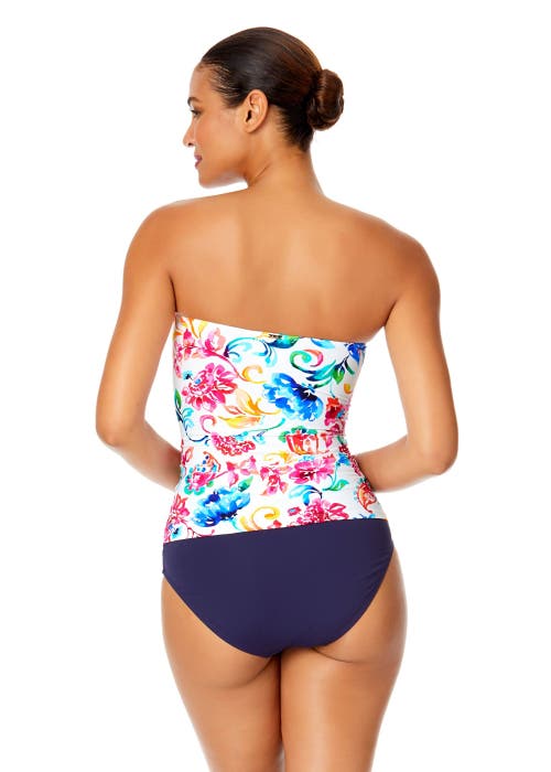 ANNE COLE TIGER DANCE TWIST FRONT BANDEAUKINI SWIM TOP