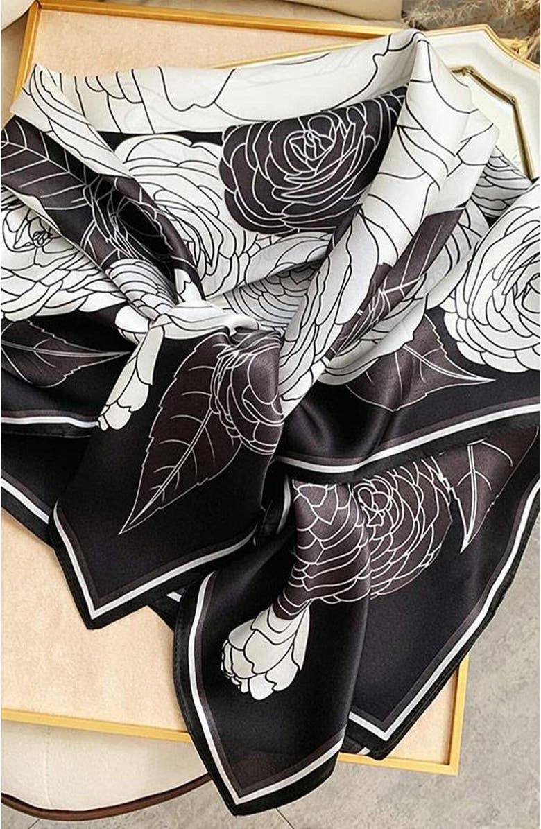 SILKSILKY Silk Square Scarf, Main, color, Shadow Rose