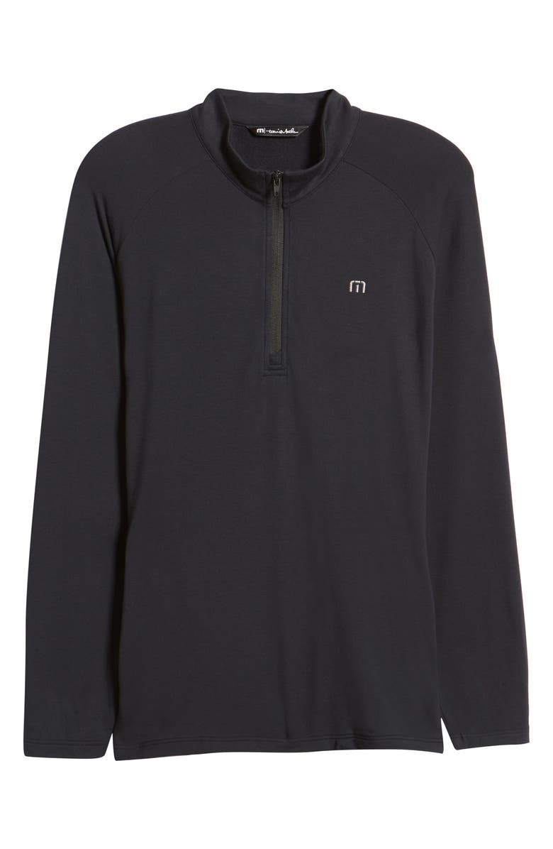 TravisMathew Men's Networking Quarter Zip Fleece Pullover, Alternate, color, Black