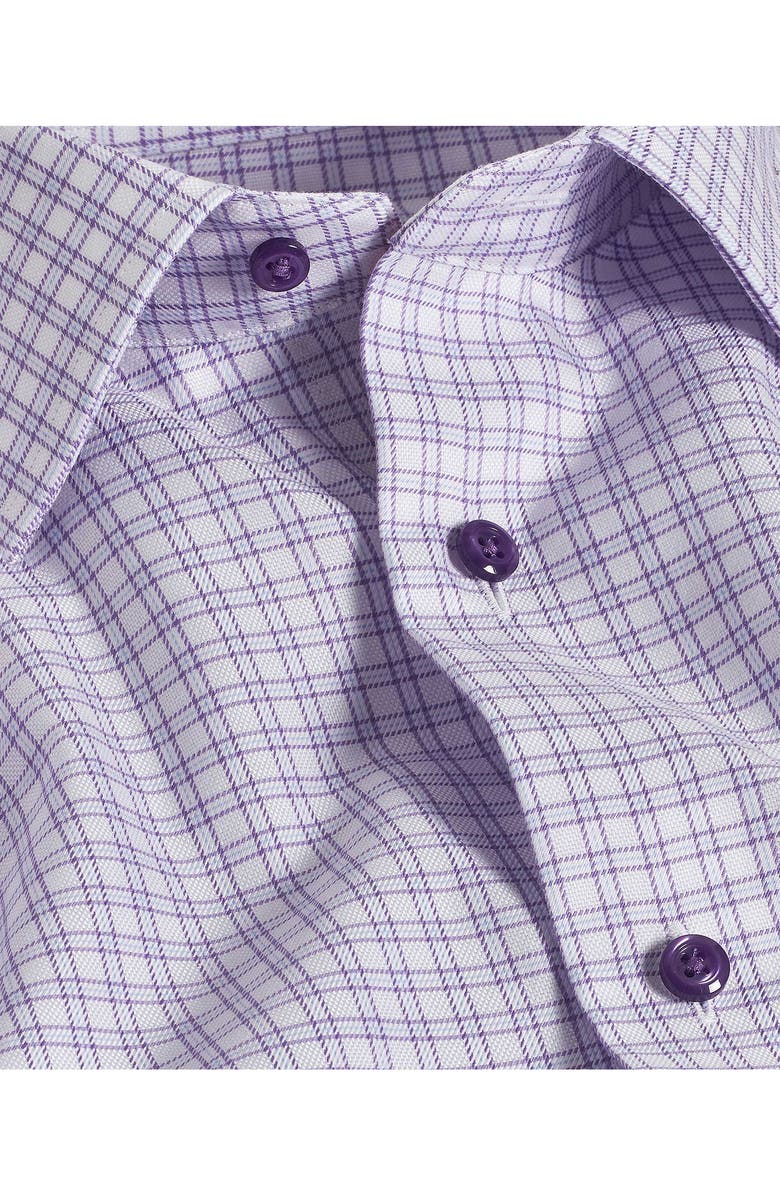 David Donahue Trim Fit Basketweave Check Dress Shirt, Alternate, color, 