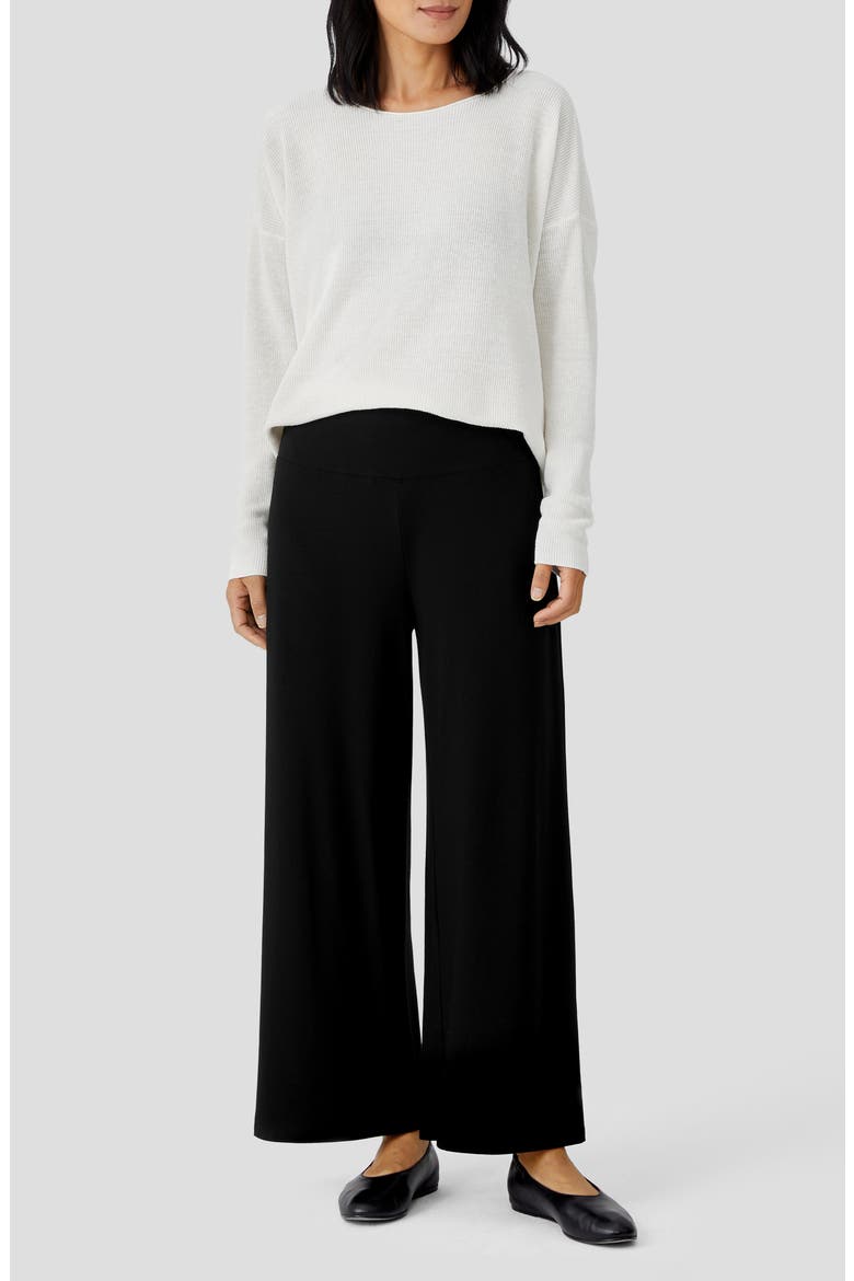 High Waist Wide Ankle Pants, Alternate, color, BLACK