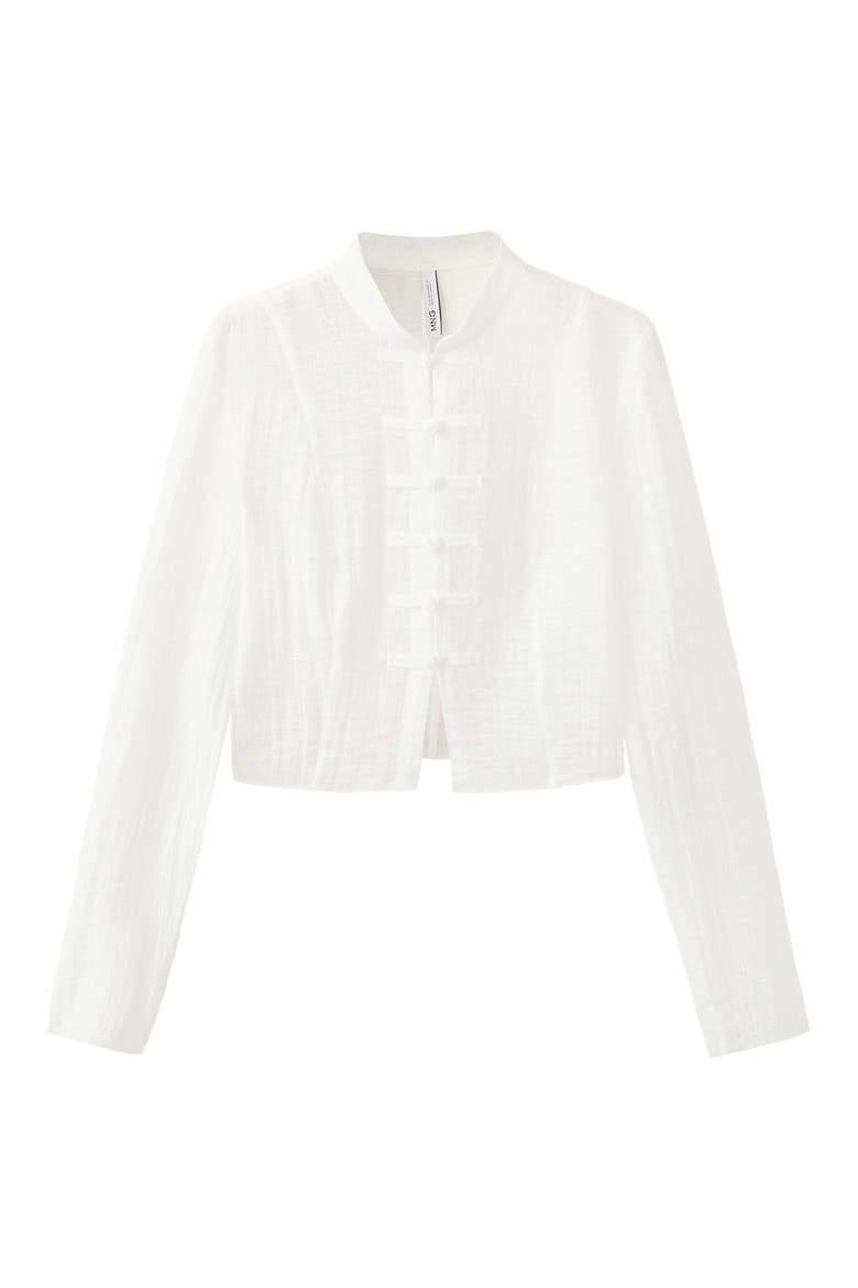 Semi-Sheer Textured Top, Alternate, color, OFF WHITE