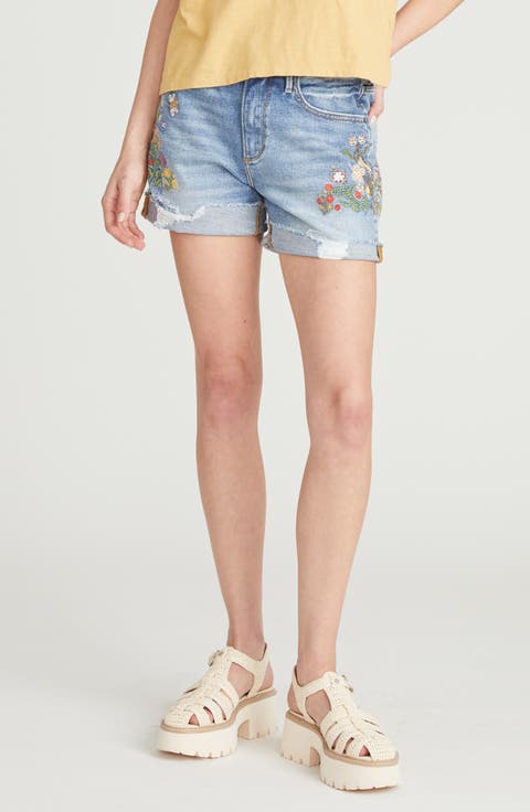 Frannie x Floral Fields Denim Shorts